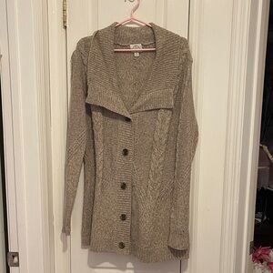 Coldwater Creek Taupe Cardigan with Button Front
